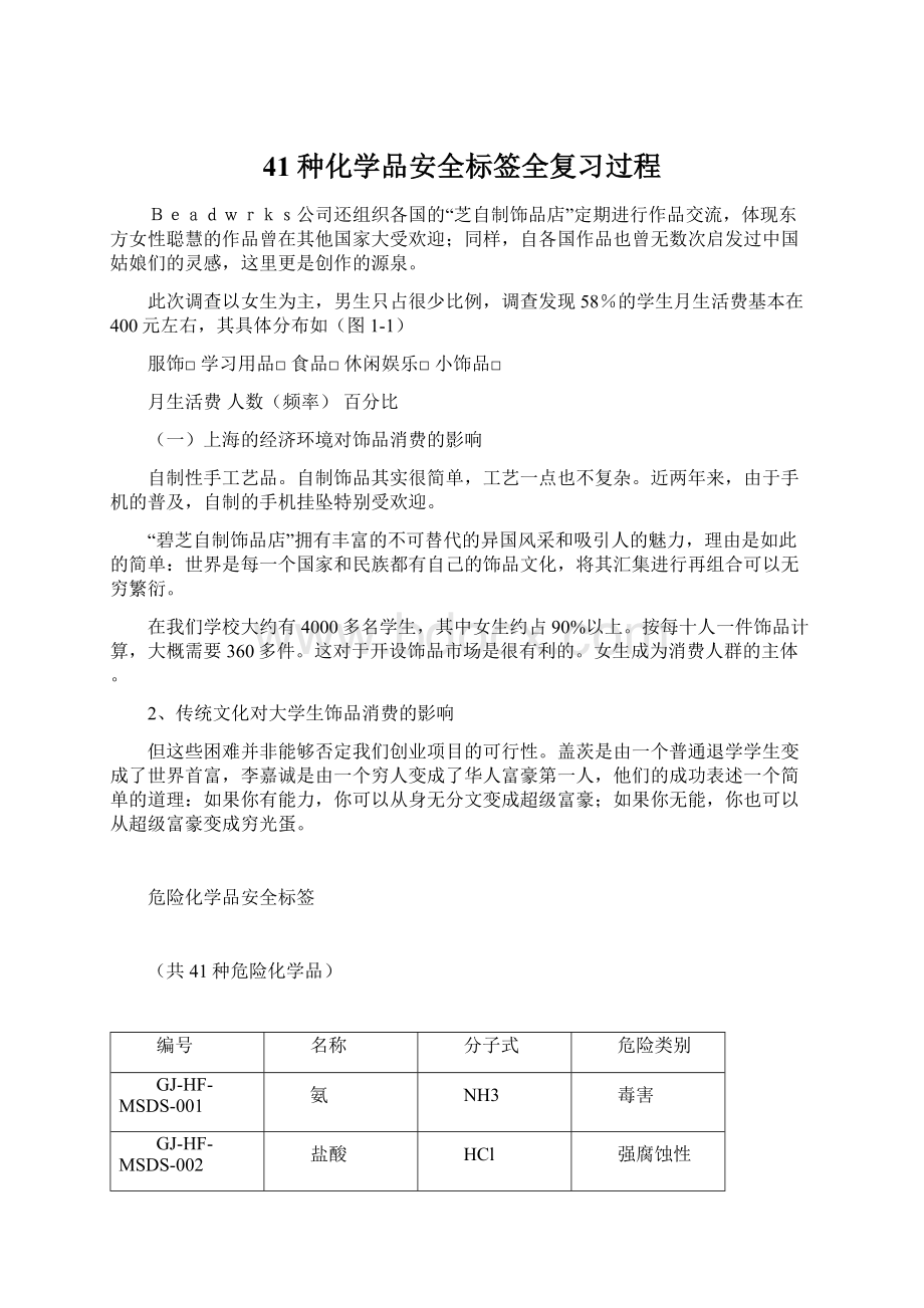 41种化学品安全标签全复习过程.docx