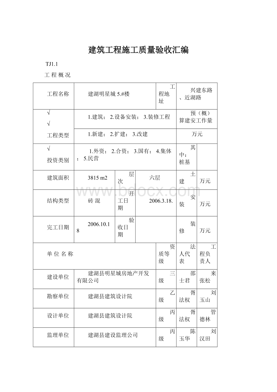 建筑工程施工质量验收汇编文档格式.docx_第1页