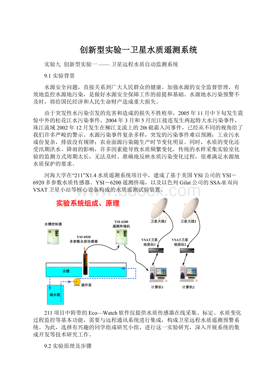 创新型实验一卫星水质遥测系统Word格式文档下载.docx_第1页