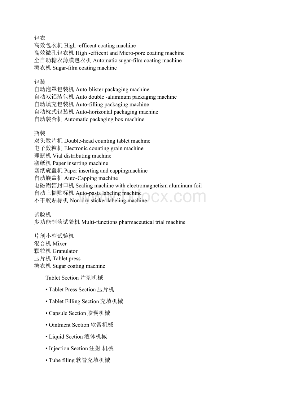 药物制剂常用设备名称中英文概要文档格式.docx_第3页