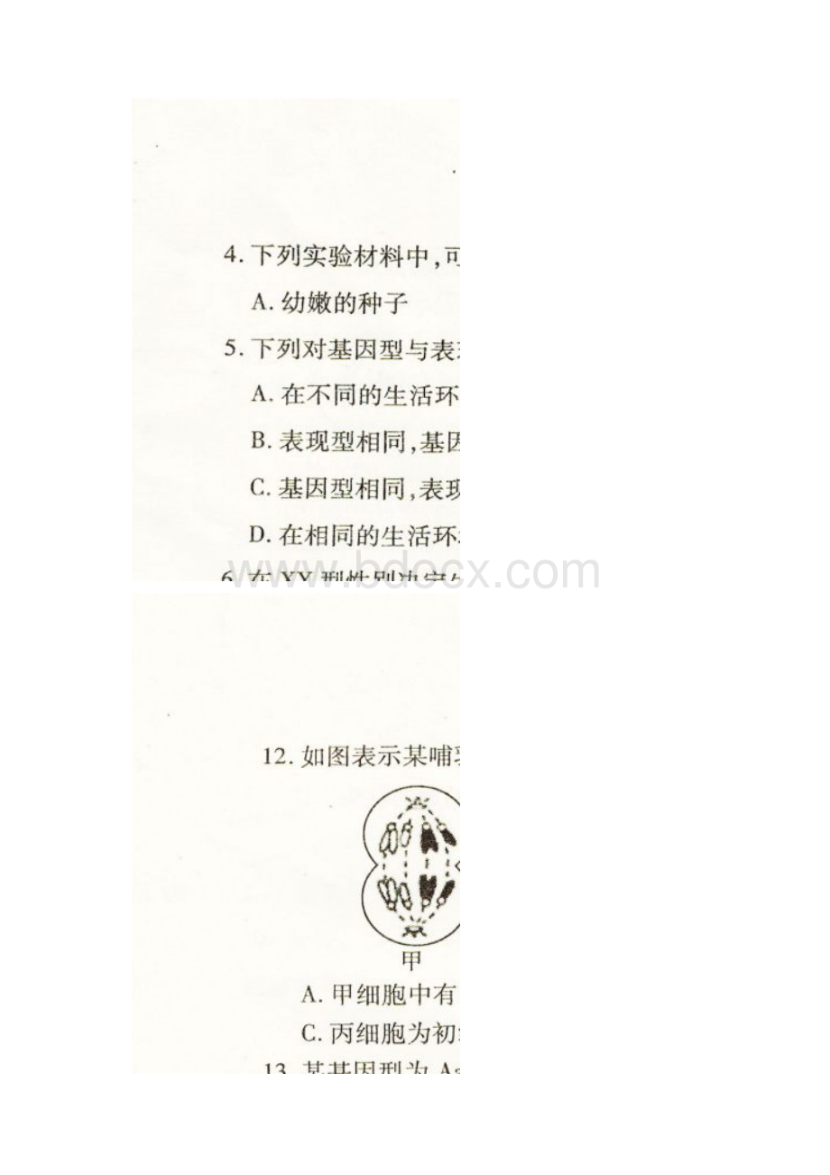 学年山东省聊城市高一下学期期中考试生物试题 扫描版文档格式.docx_第2页