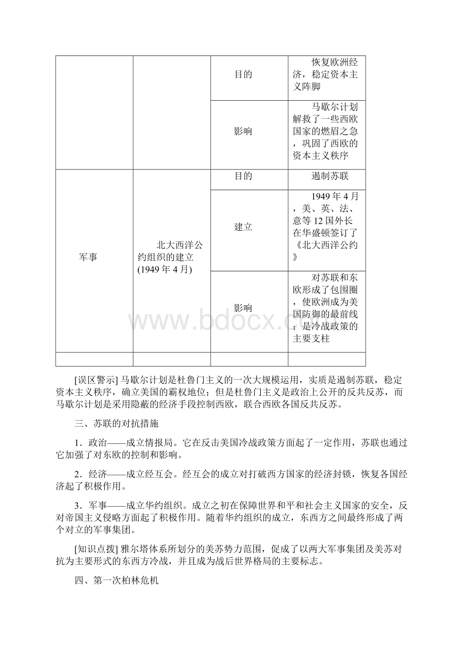 新步步高高中历史 第四单元 雅尔塔体系下的冷战与和平 第课 冷战的开始练习 新人教版选修课件Word格式.docx_第2页