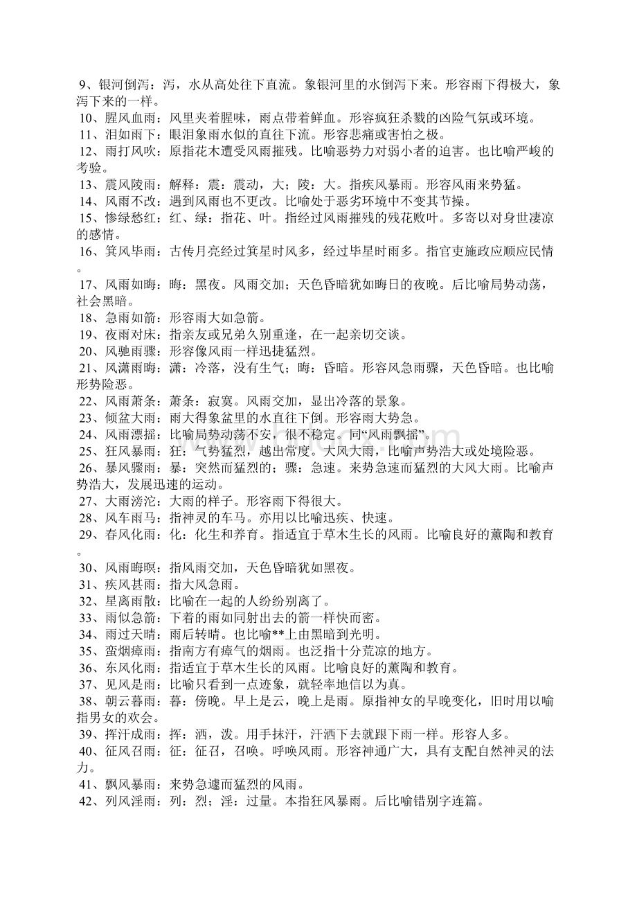 描写雨的成语大全Word文档下载推荐.docx_第2页