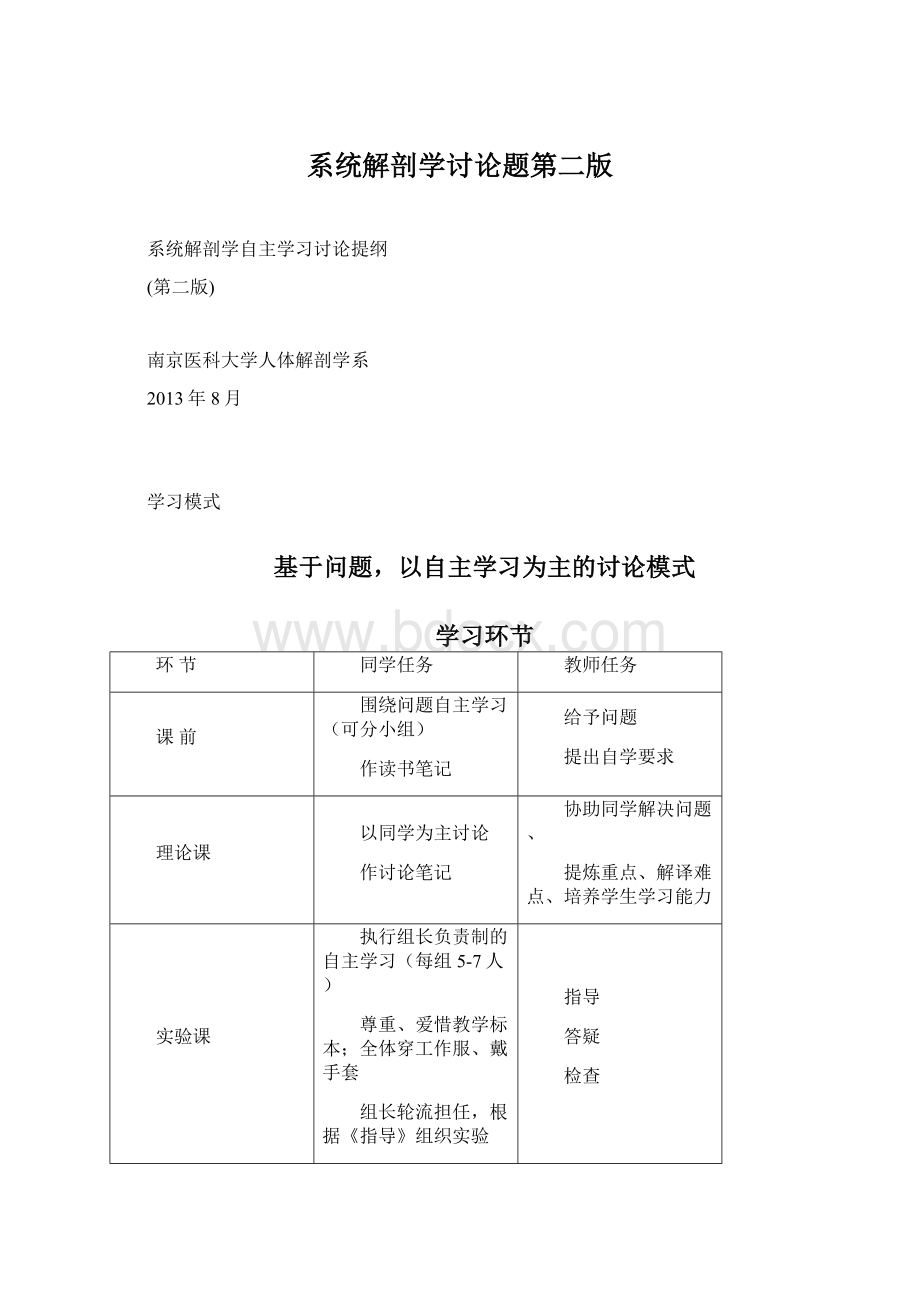 系统解剖学讨论题第二版.docx_第1页