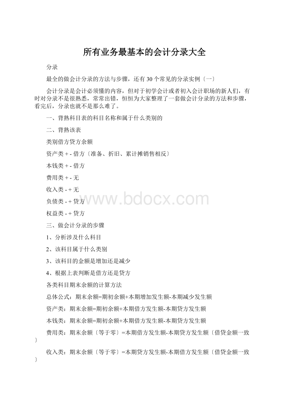 所有业务最基本的会计分录大全.docx