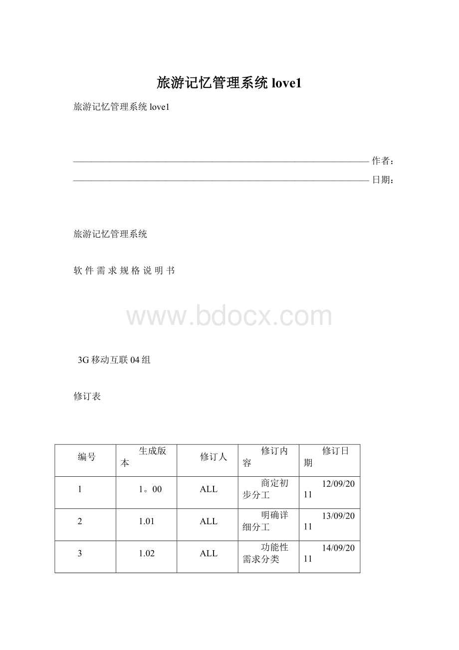 旅游记忆管理系统love1.docx