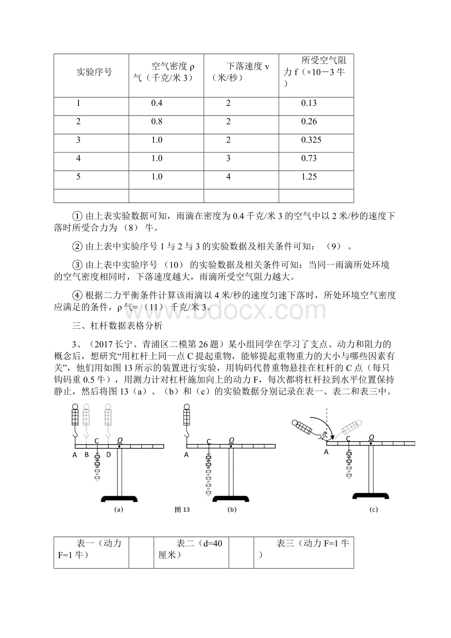 初三二模 实验表格归纳汇编.docx_第2页