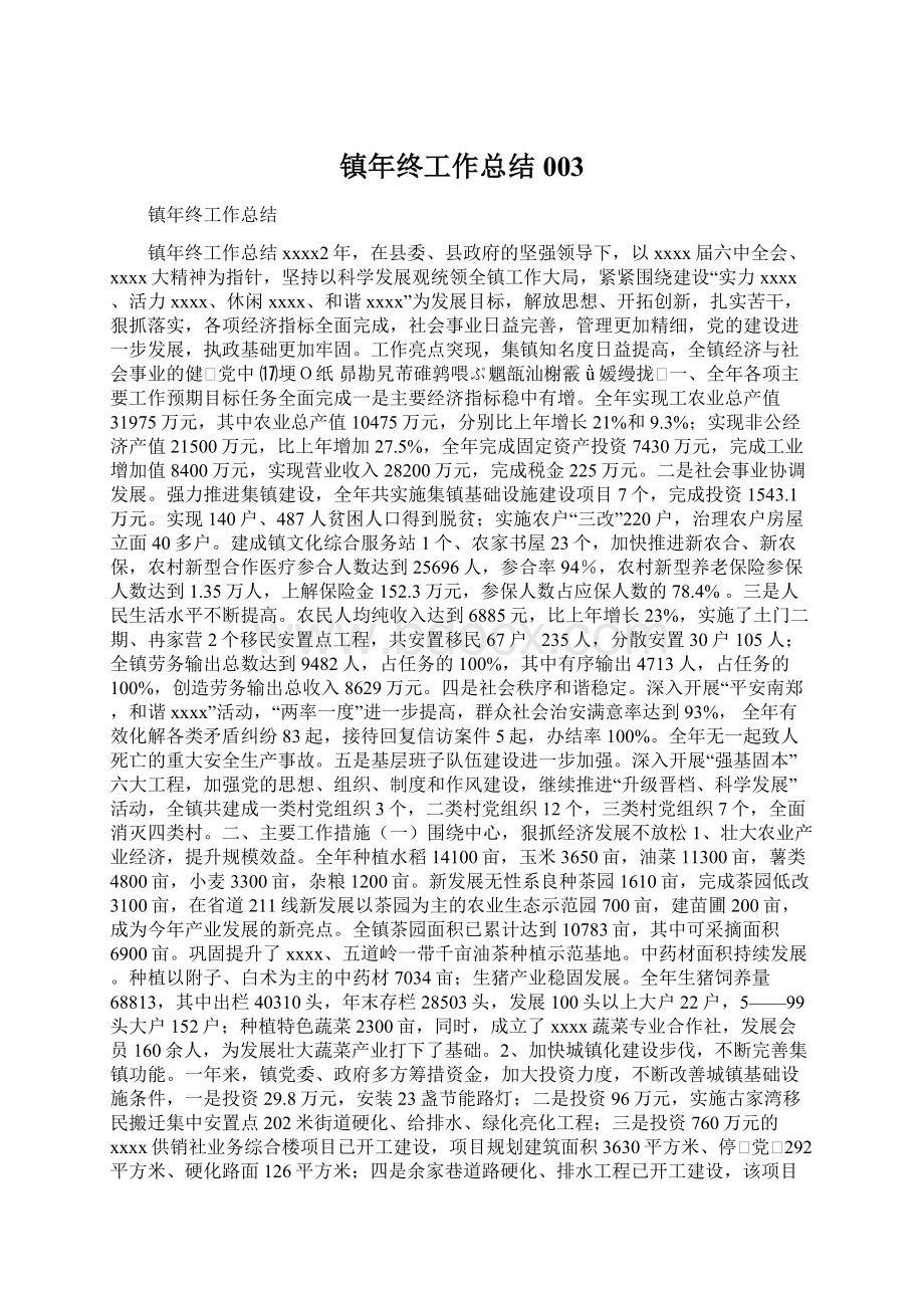 镇年终工作总结003Word格式文档下载.docx