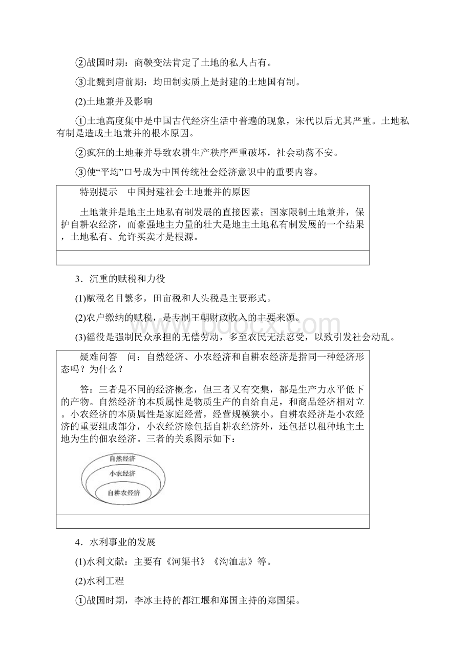 度高考历史一轮复习 专题六第18讲 古代中国的农业经济和手工业经济学案Word格式文档下载.docx_第2页