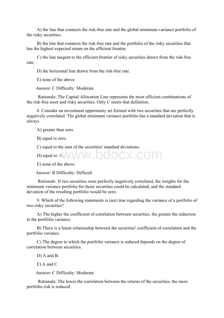 投资学第7版TestBank标准答案07.docx_第3页