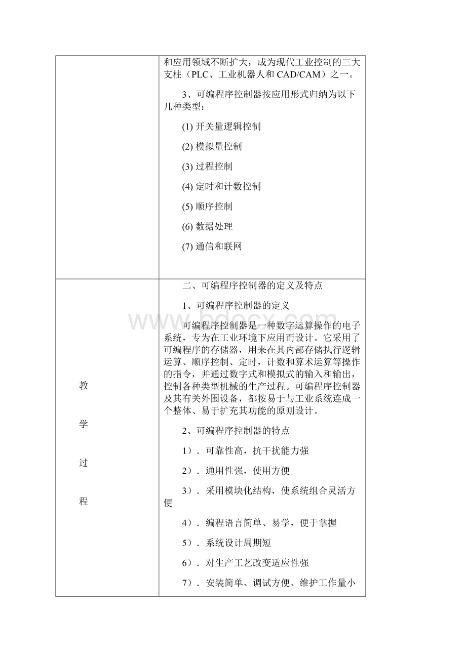 可编程控制器PLC教学教案 精品.docx_第2页