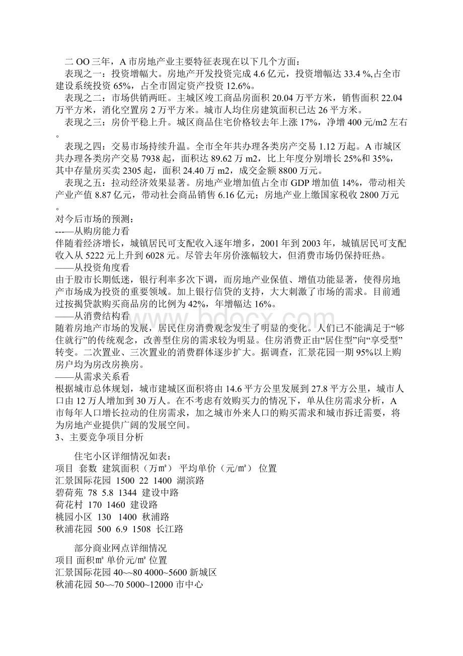 A市人民银行东南侧房地产开发项目可行性研究报告.docx_第3页