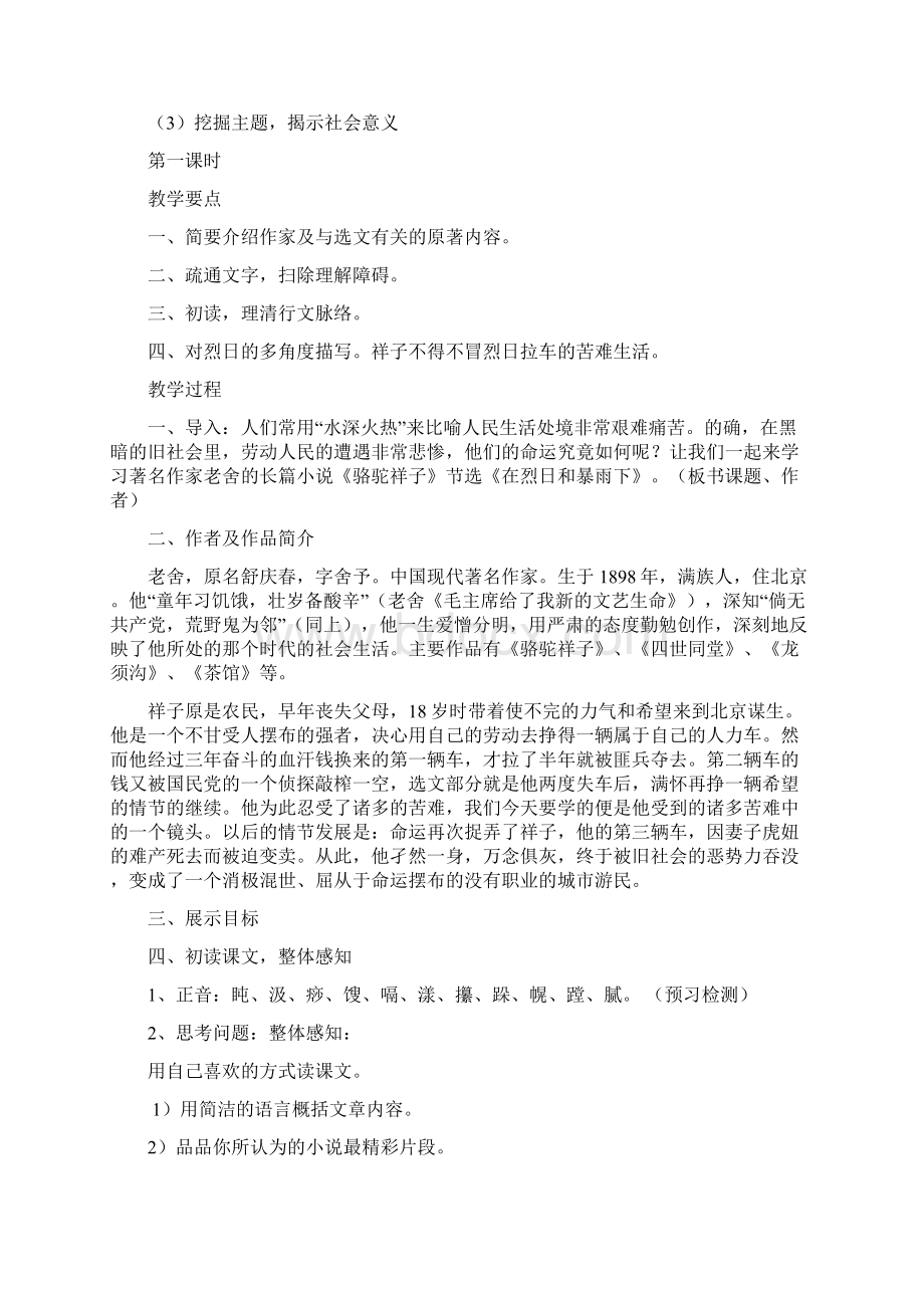 在烈日和暴雨下教学设计教案.docx_第3页