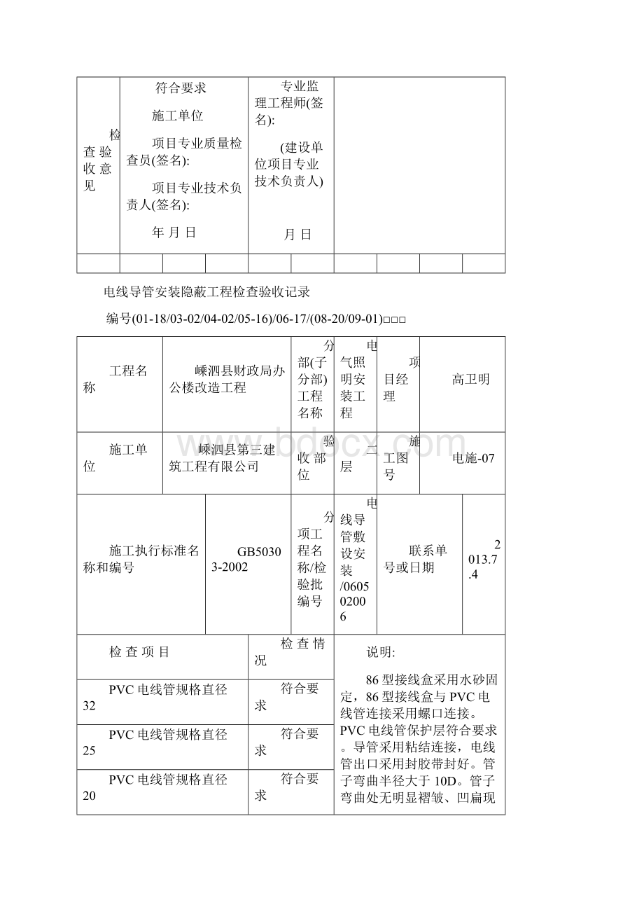 电线导管安装隐蔽工程检查验收记录.docx_第2页