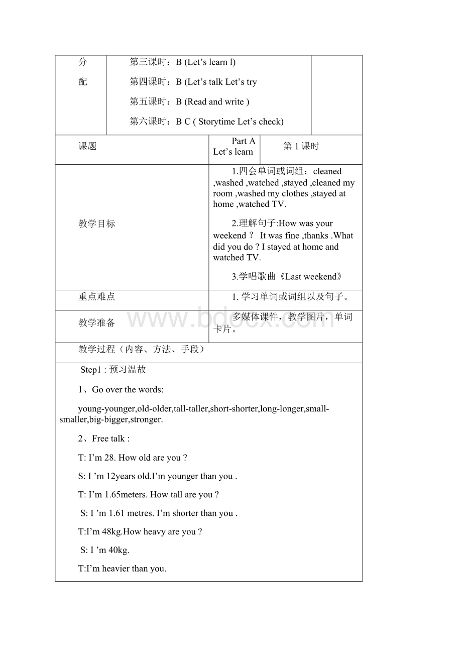 pep六年级英语下lastweekend教案Word文件下载.docx_第2页