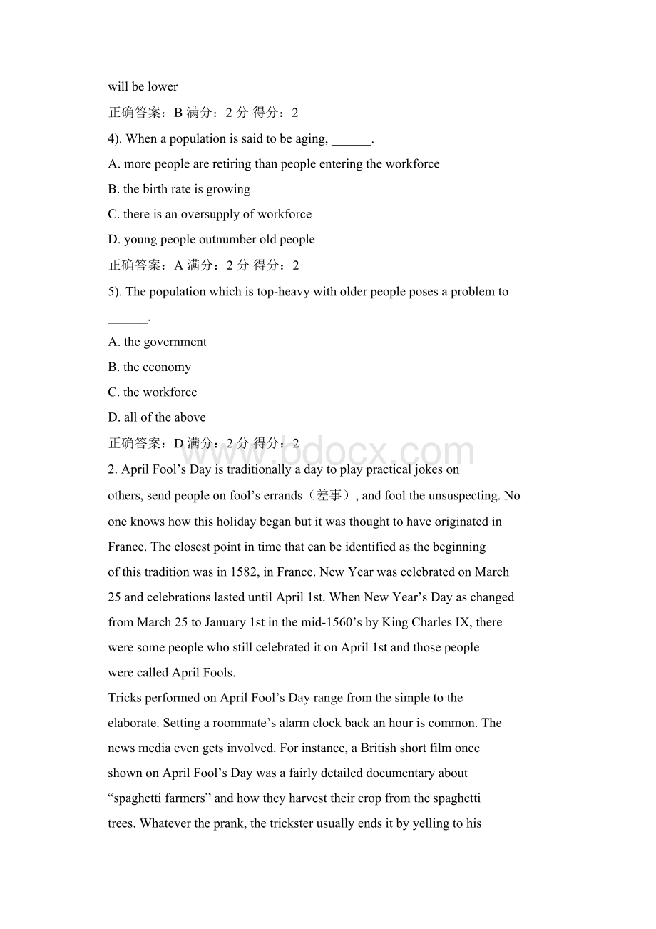 东大15秋学期《大学英语三》在线作业2 100分答案.docx_第3页