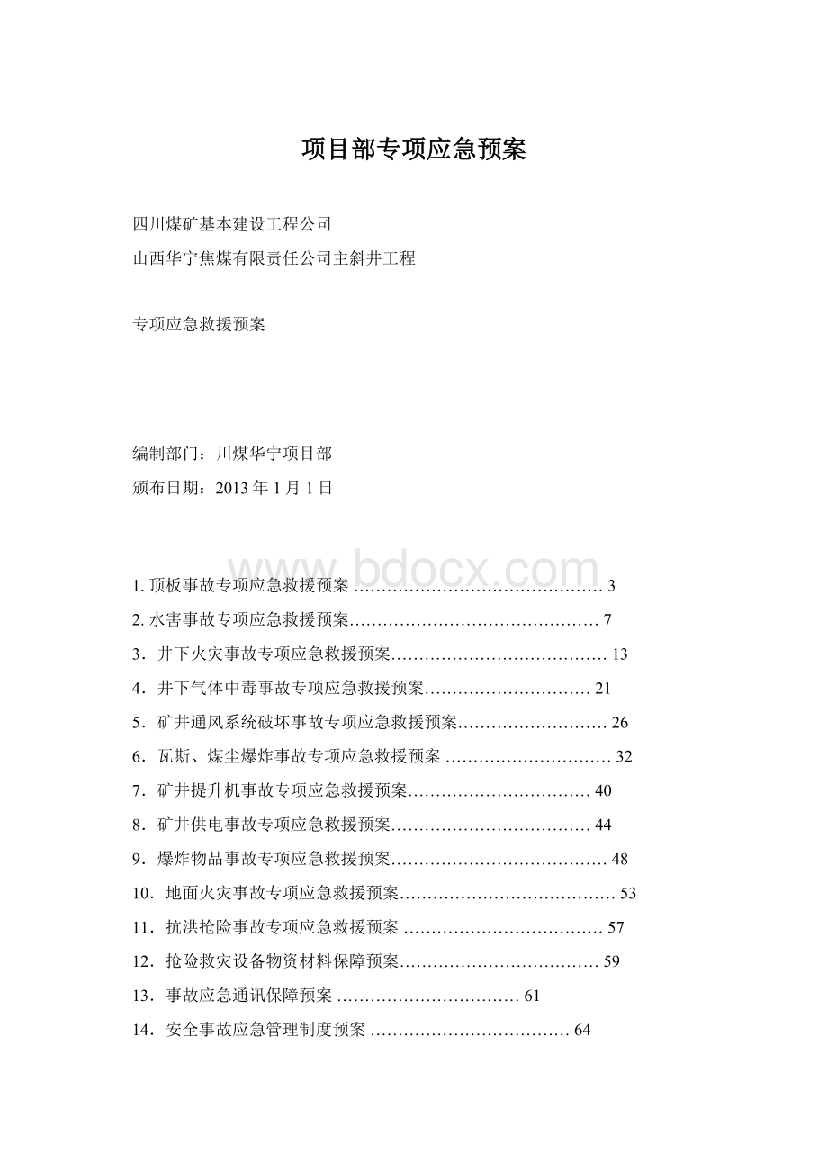 项目部专项应急预案.docx