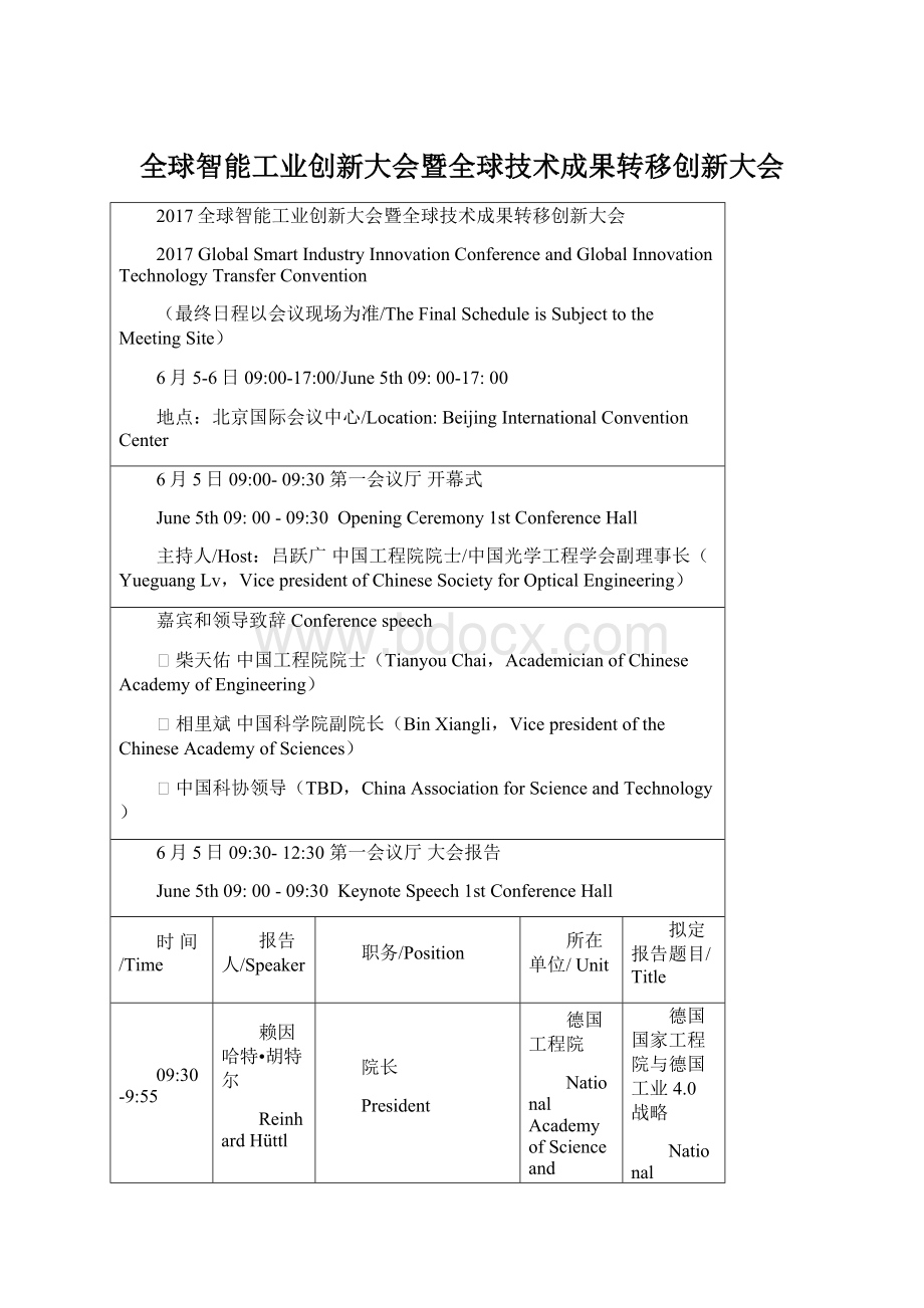 全球智能工业创新大会暨全球技术成果转移创新大会.docx_第1页