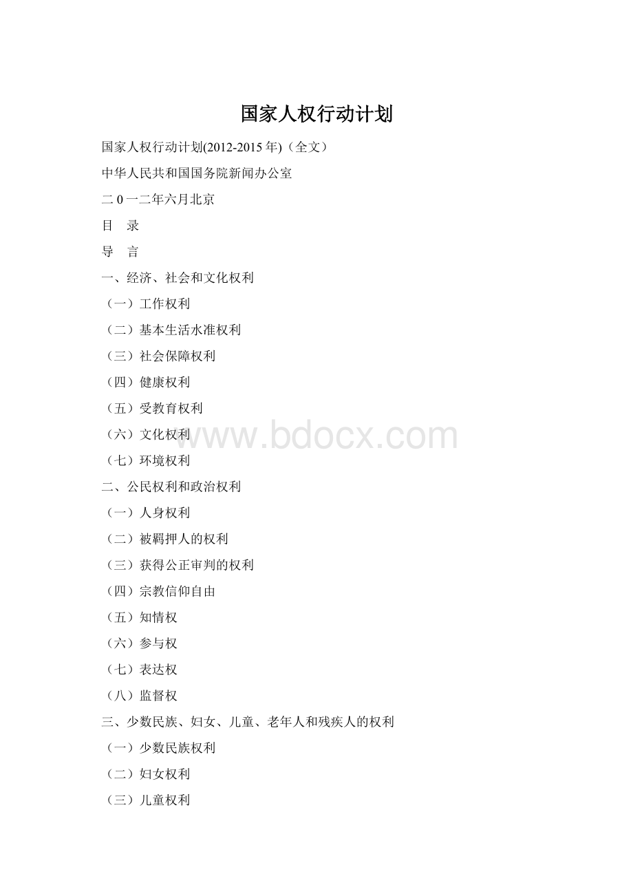 国家人权行动计划.docx_第1页