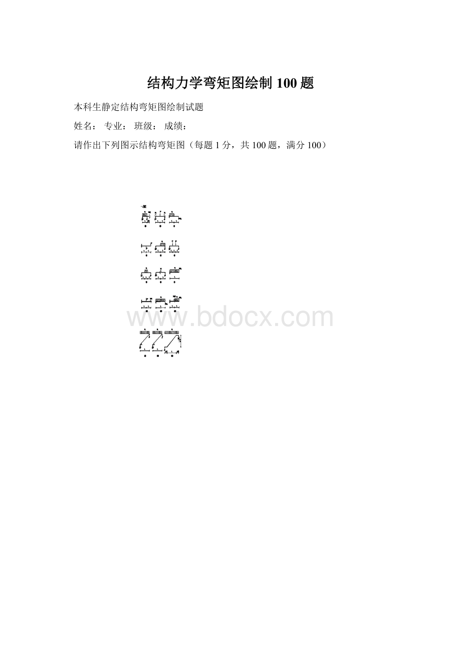 结构力学弯矩图绘制100题.docx