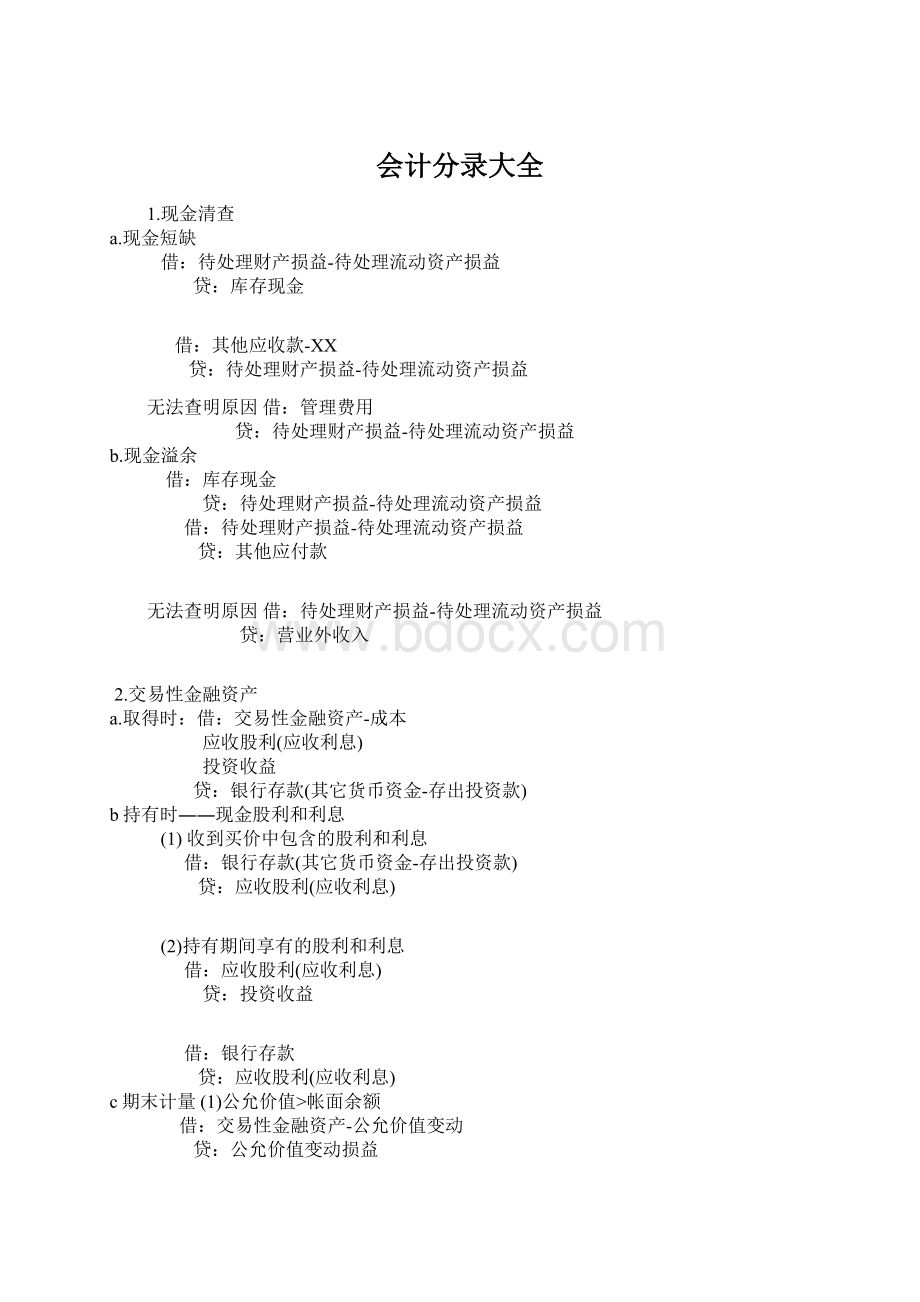 会计分录大全Word格式.docx_第1页