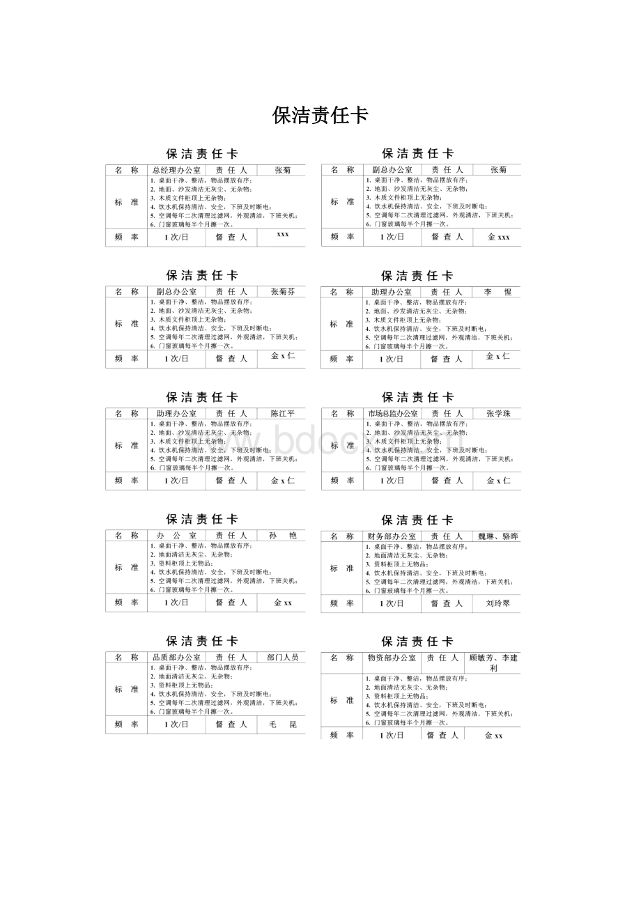 保洁责任卡.docx_第1页