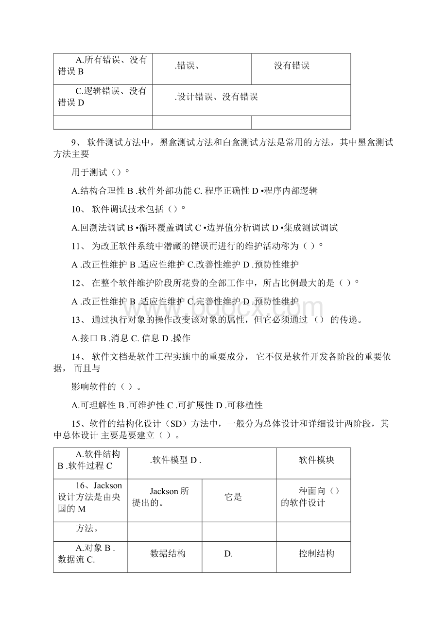 公务员考试专业科目计算机软件工程.docx_第2页