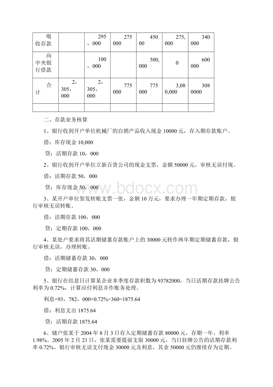 银行会计习题答案版修改版doc.docx_第2页