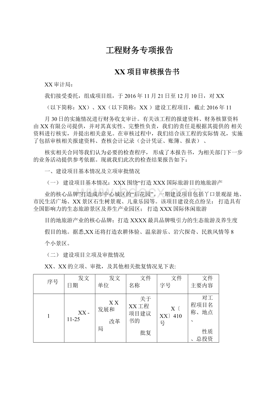 工程财务专项报告.docx_第1页