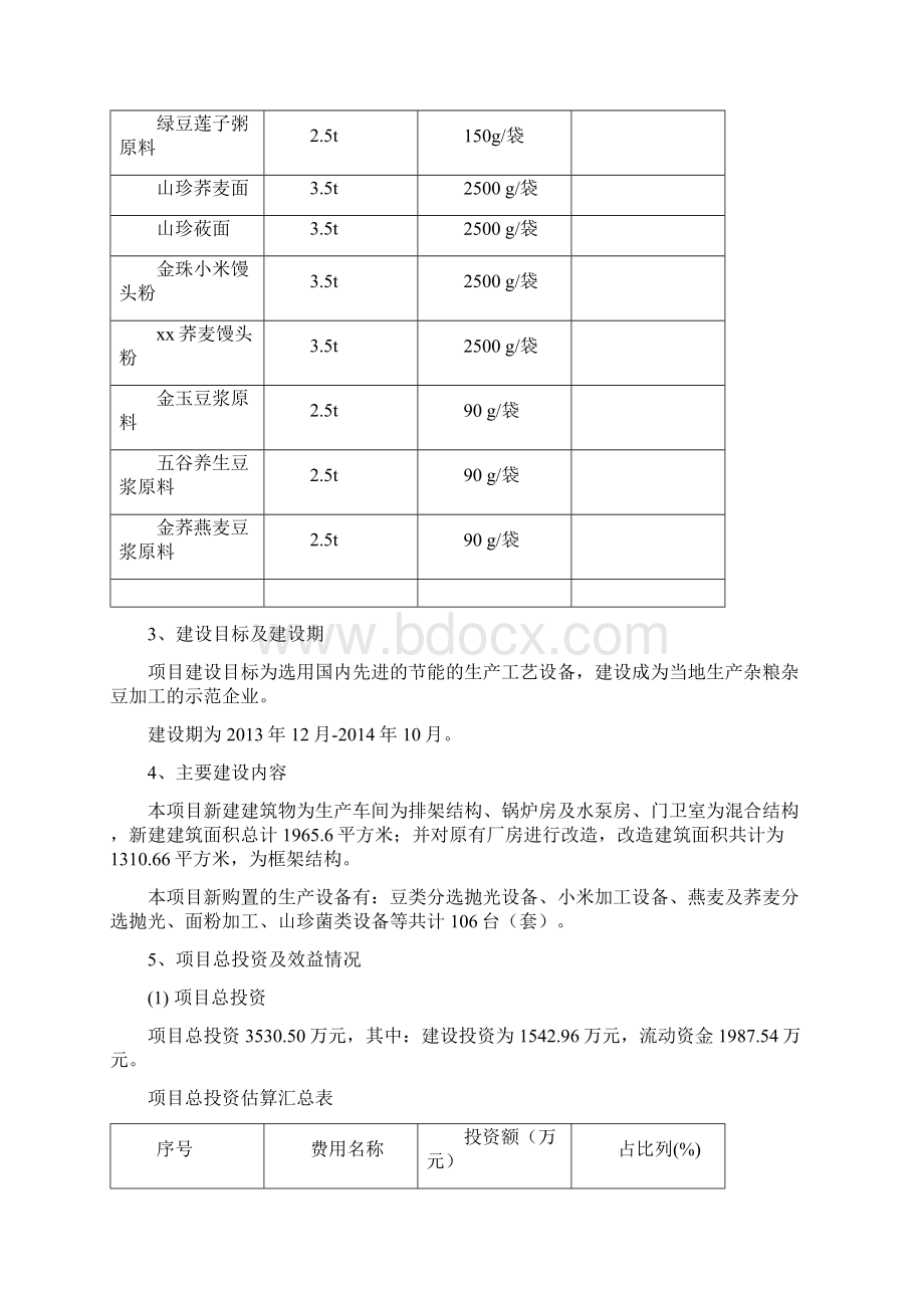 山珍杂粮加工建设项目可行性研究报告.docx_第3页