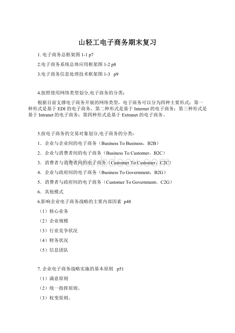 山轻工电子商务期末复习Word格式.docx_第1页