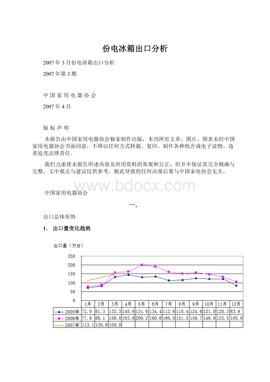 份电冰箱出口分析Word文档格式.docx_第1页