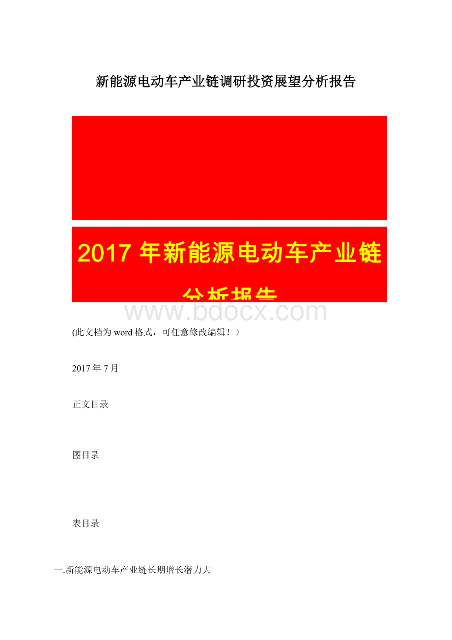 新能源电动车产业链调研投资展望分析报告.docx_第1页