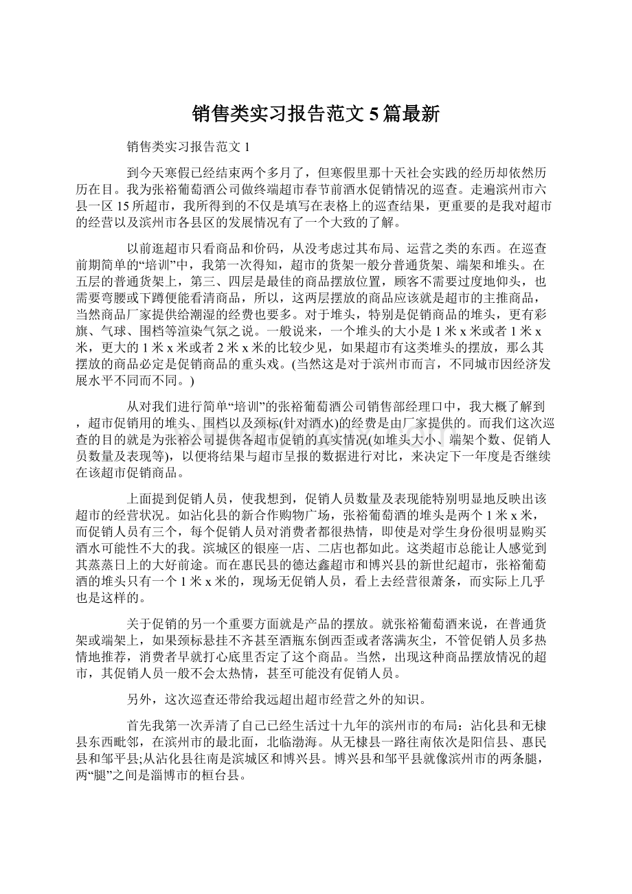 销售类实习报告范文5篇最新.docx