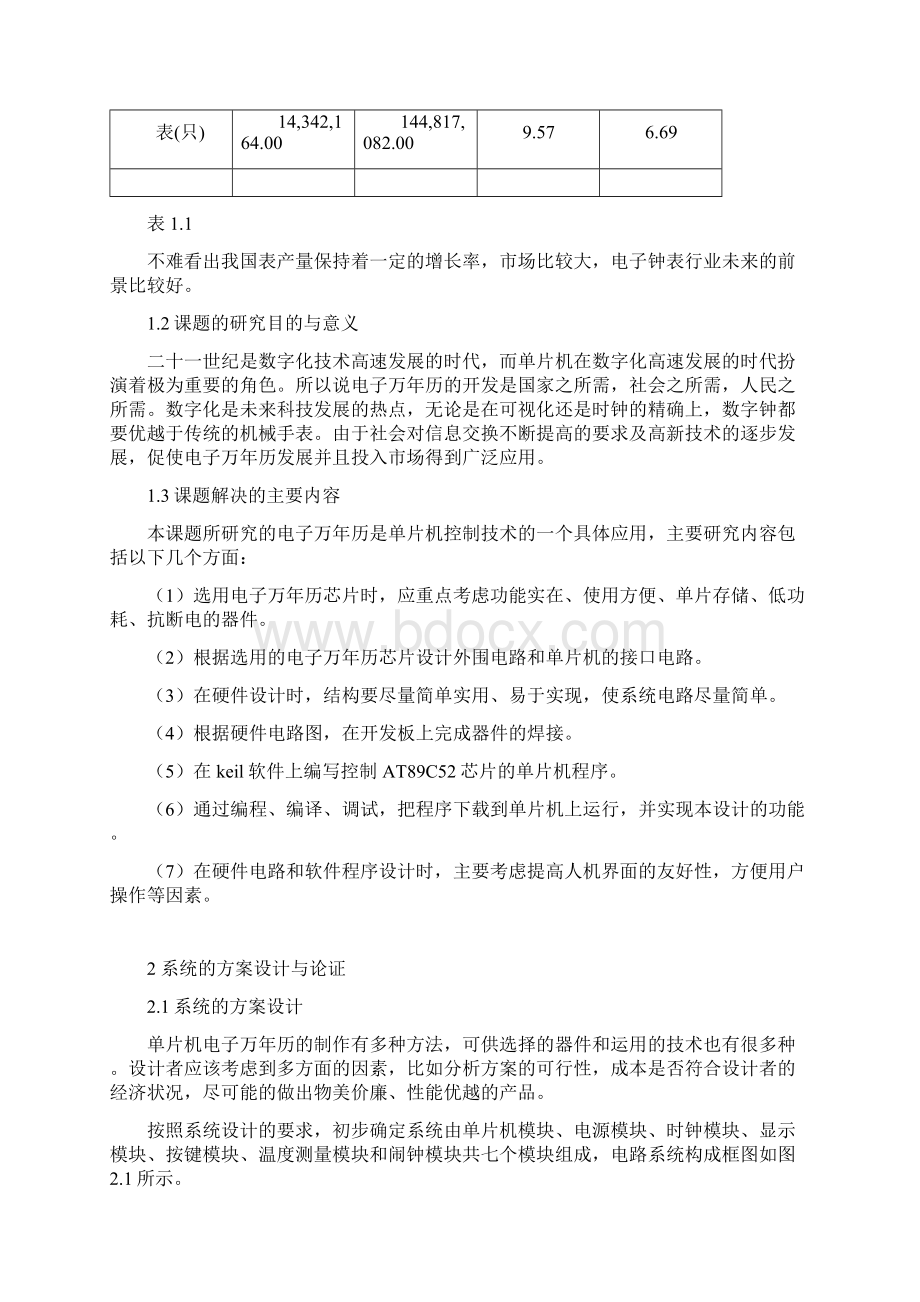 基于单片机的多功能电子钟设计Word格式文档下载.docx_第3页