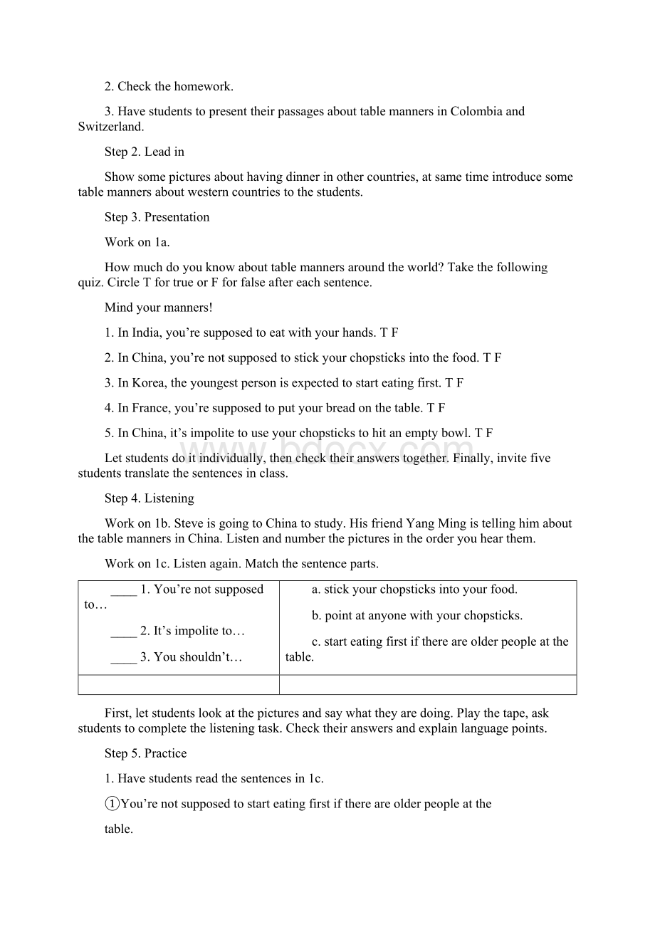 Unit 10 Youre supposed to shake handssctionB 4课时教案.docx_第2页