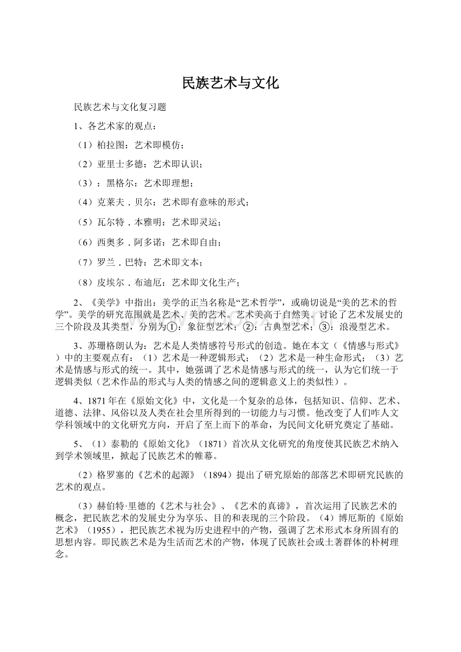 民族艺术与文化Word文档下载推荐.docx