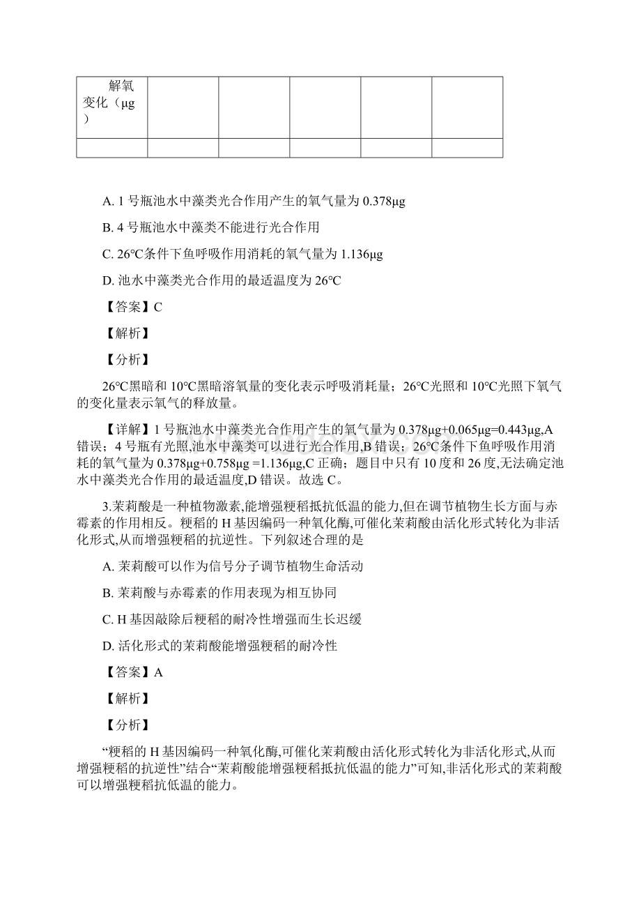 北京市丰台区届高三下学期一模考试理综生物试题解析版文档格式.docx_第2页