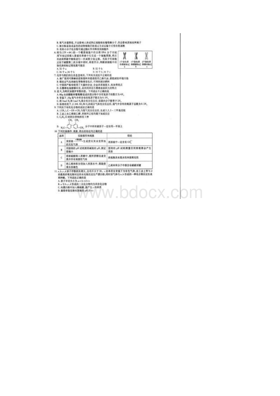 安徽省池州市届高三上学期期末考试 理科综合 扫描版含答案.docx_第2页