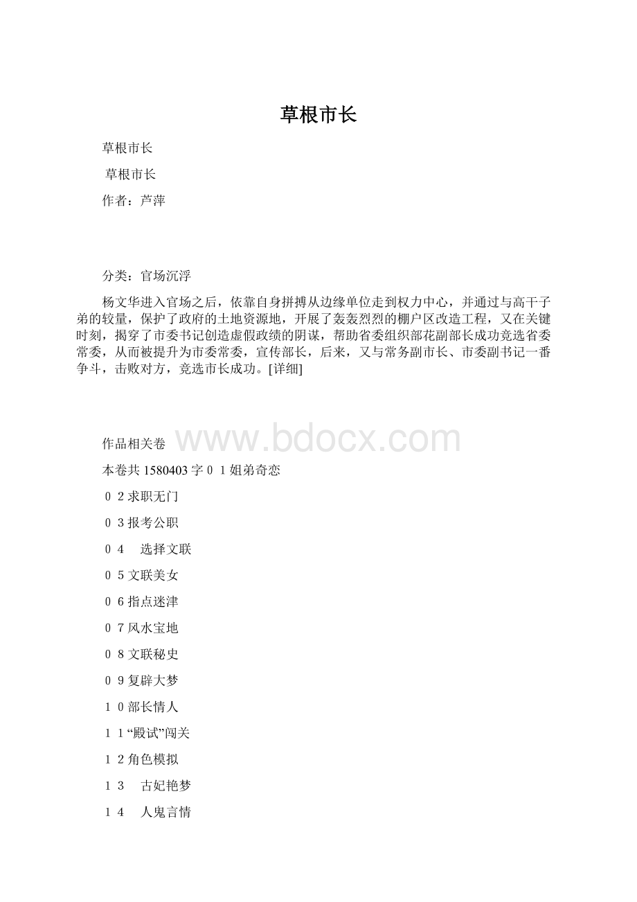 草根市长Word文档格式.docx