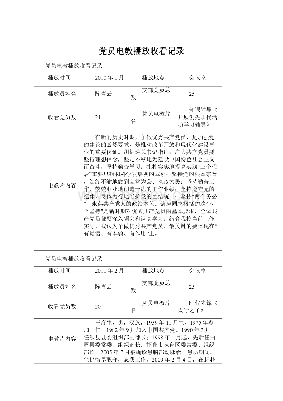 党员电教播放收看记录.docx_第1页