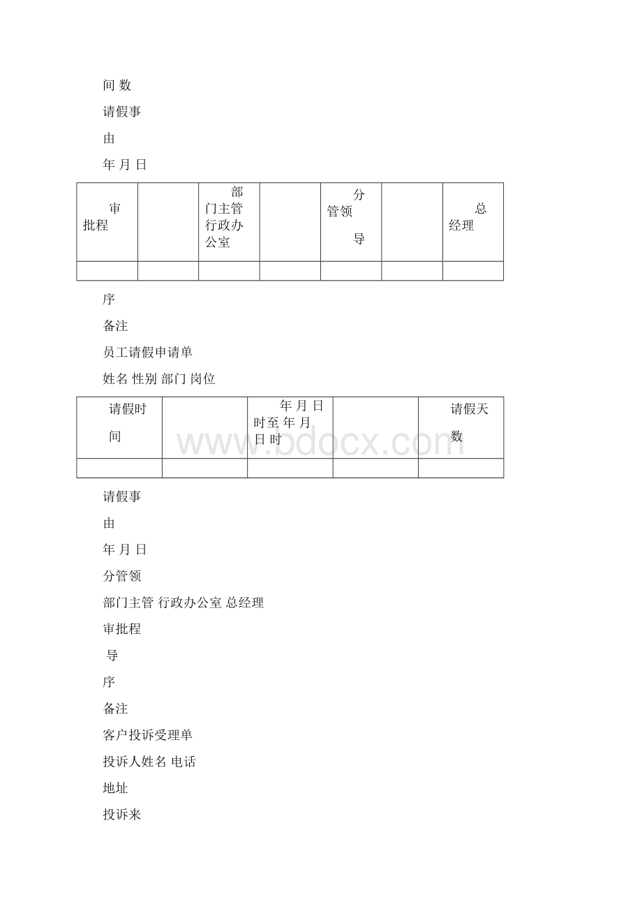 常用各类表格模板强烈推荐.docx_第2页