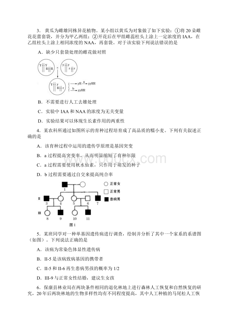 襄阳市调考理综合卷.docx_第3页