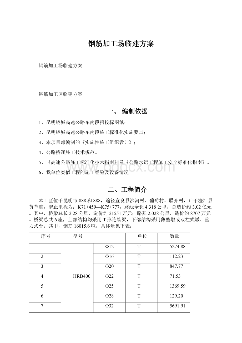 钢筋加工场临建方案.docx