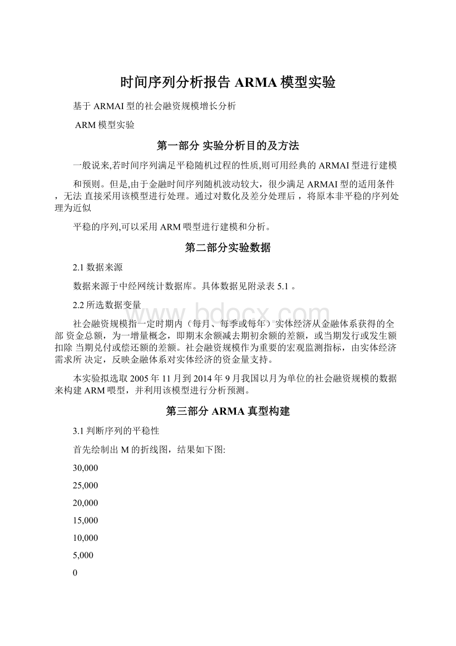 时间序列分析报告ARMA模型实验.docx_第1页