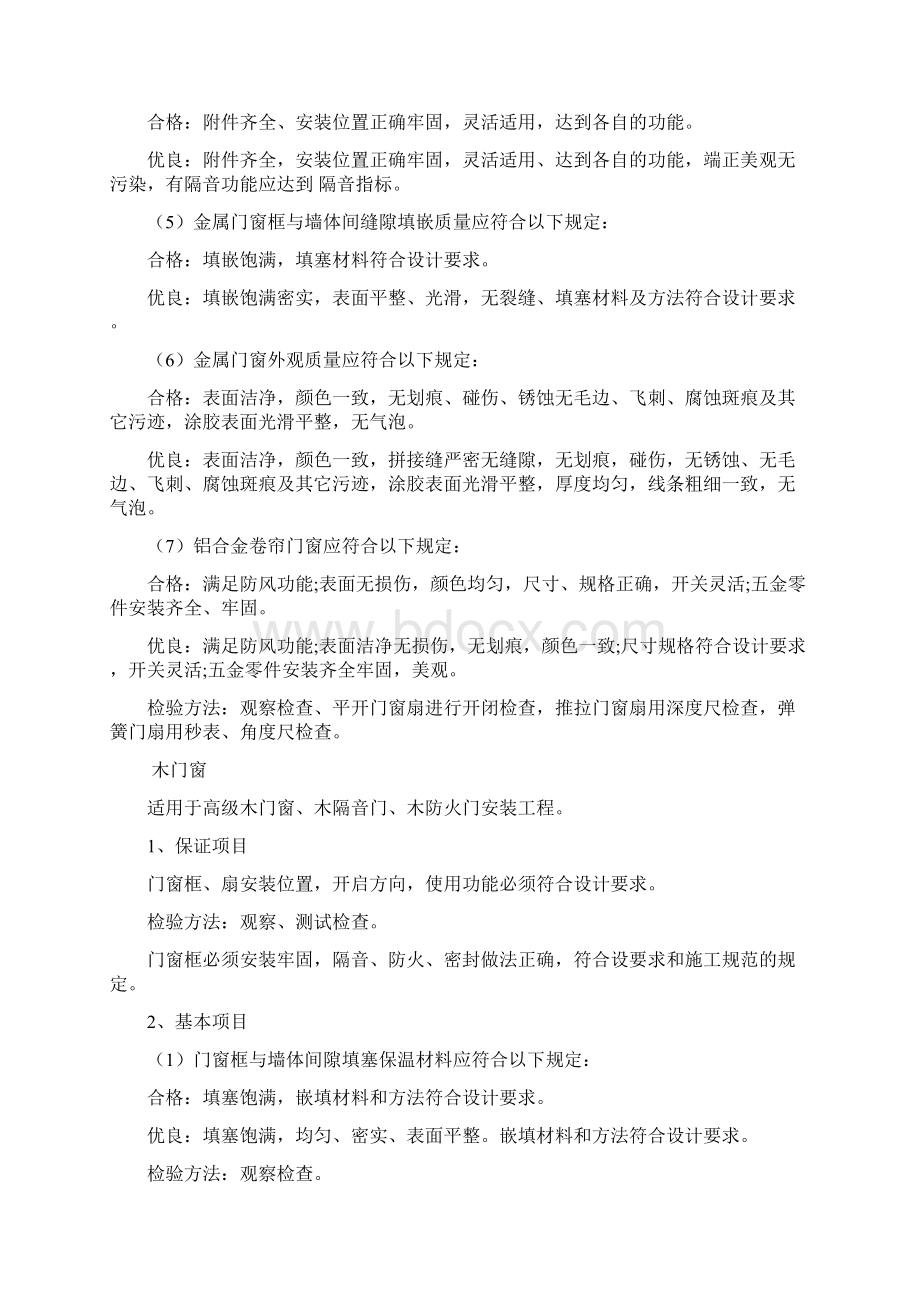 门窗验收标准Word文档下载推荐.docx_第2页