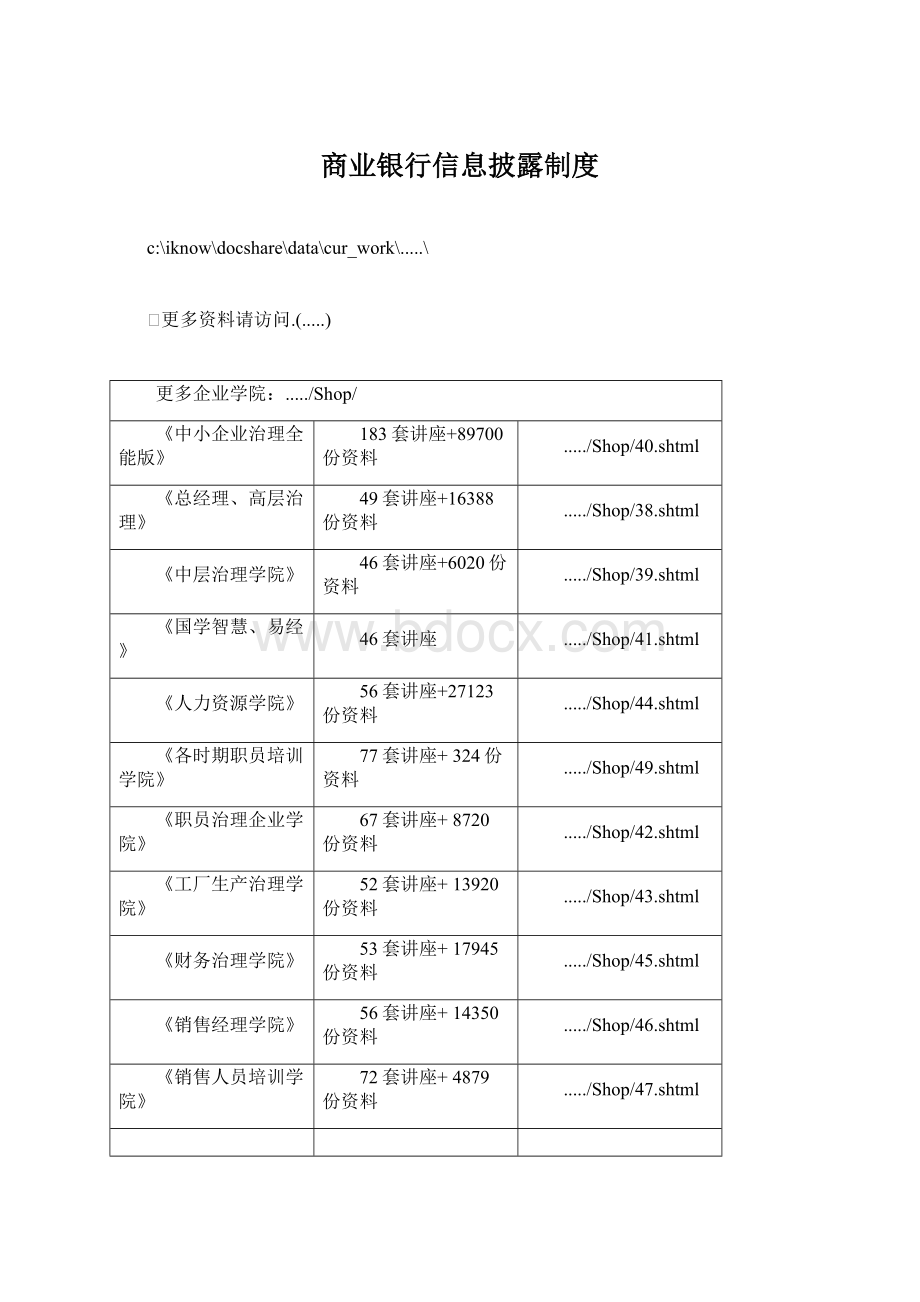 商业银行信息披露制度.docx