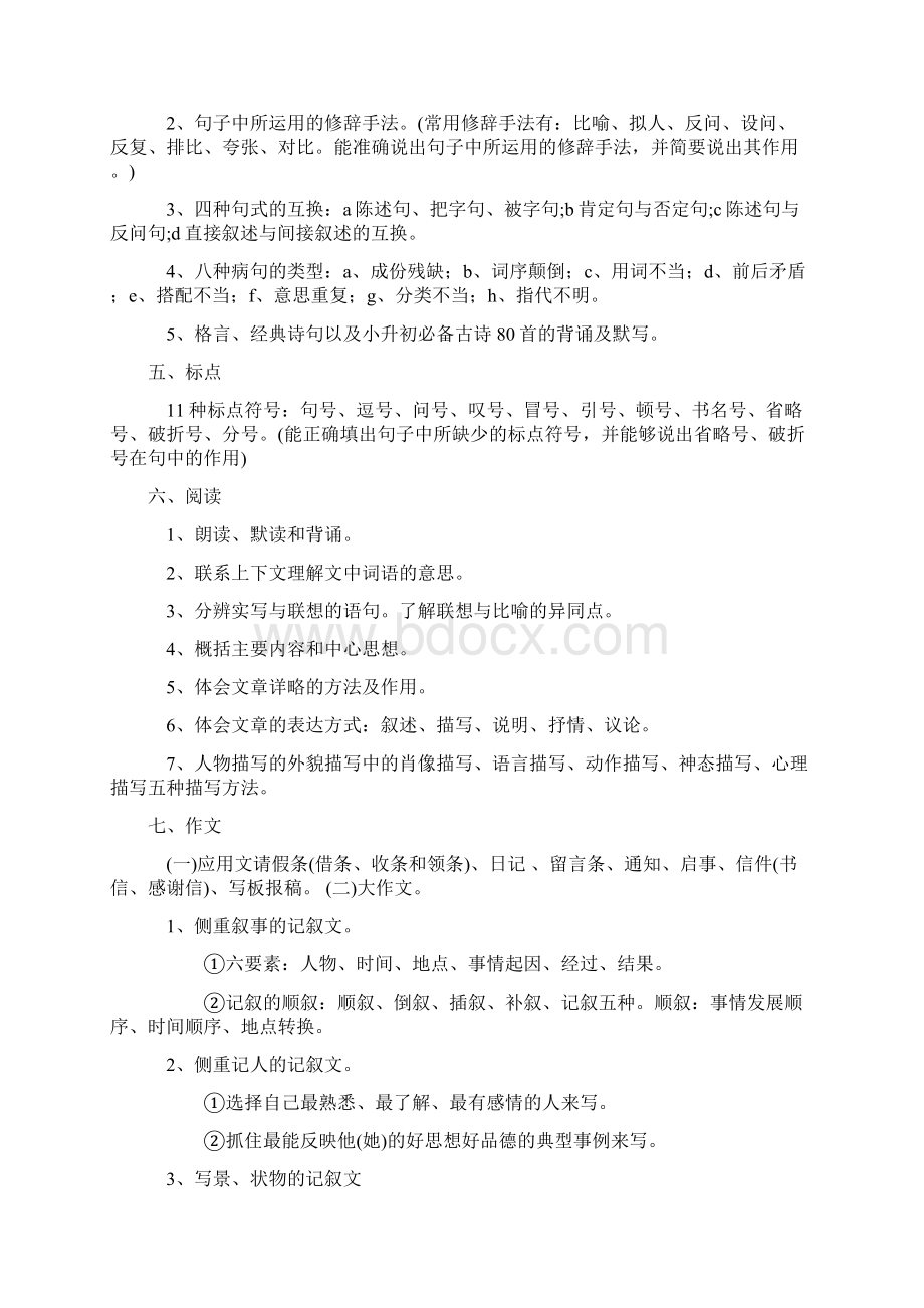 六年级小升初语文总复习知识要点汇编Word下载.docx_第2页