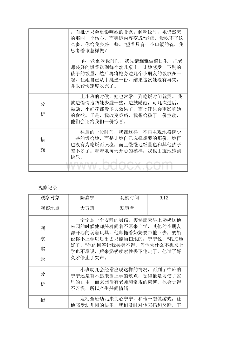 幼儿园大班观察记录50篇Word文档下载推荐.docx_第3页