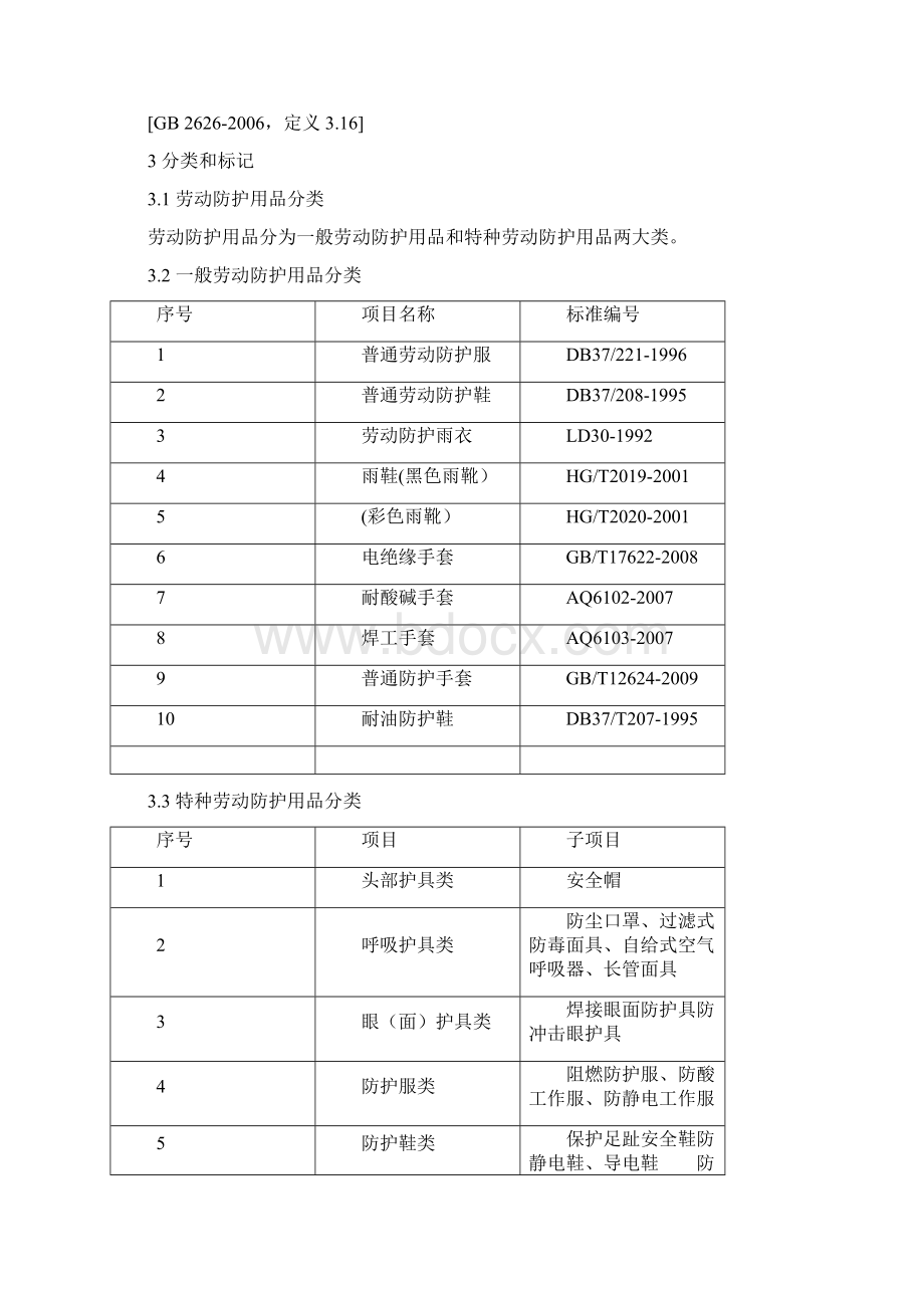 山东省劳动防护用品配备标准Word下载.docx_第3页